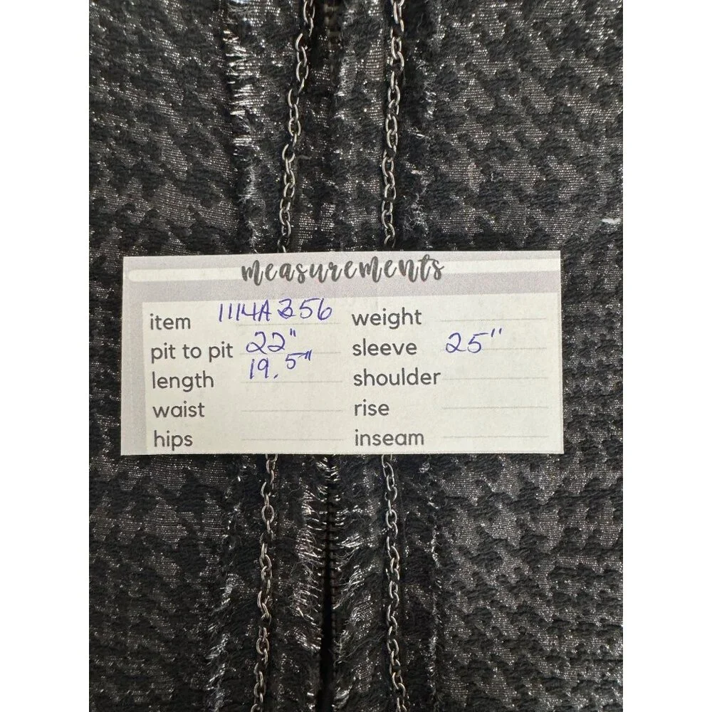 Zara Basic XL Houndstooth Wool Blend Detail Jacket - Picture 8 of 10